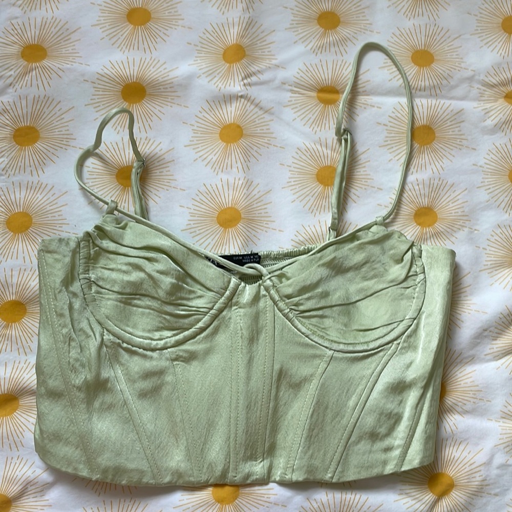 Lime Zara Corset Crop Top